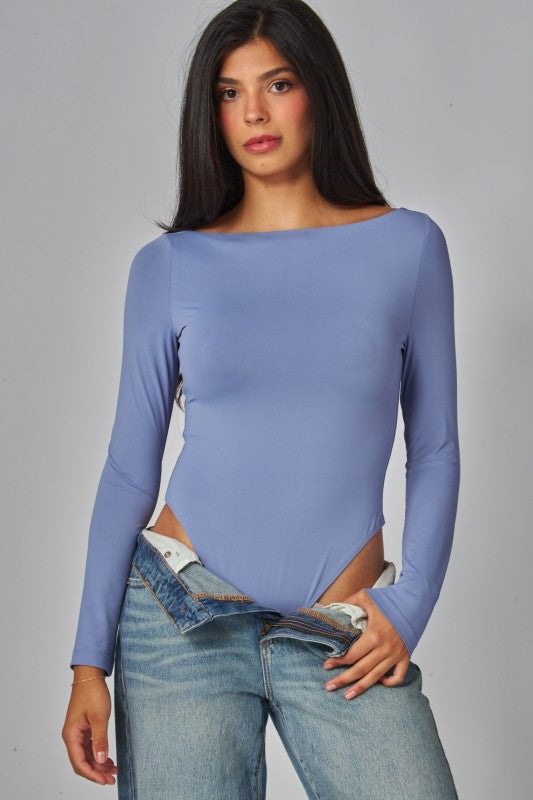 Boat Neck Long Sleeve Bodysuit