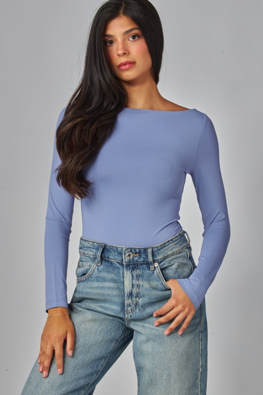 Boat Neck Long Sleeve Bodysuit