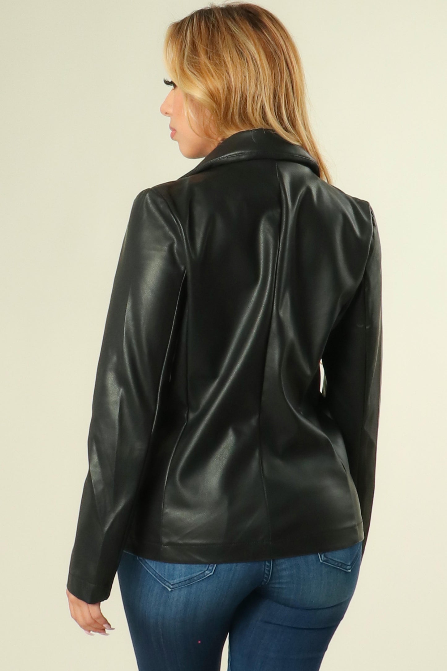 Vegan Leather Blazer