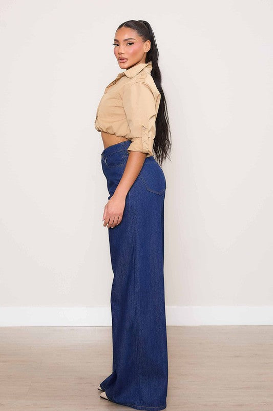 Indigo Wide Leg Jeans