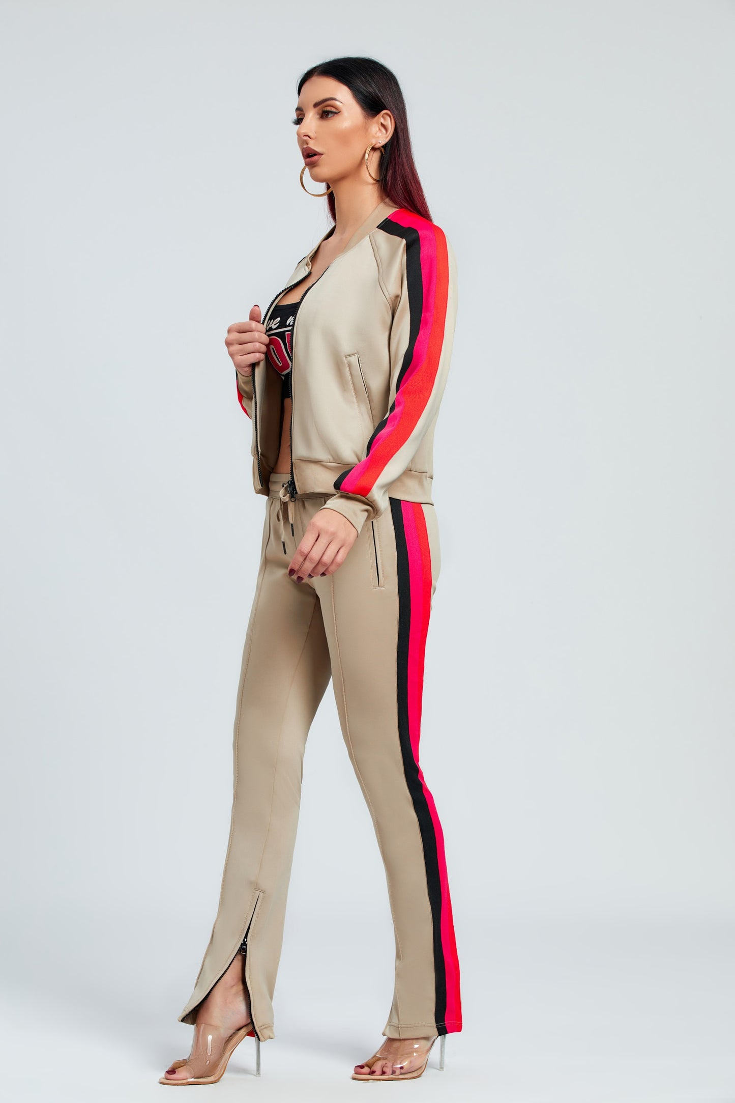 Side Stripe Jacket and Pants Set