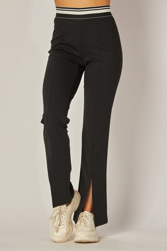 Slim Flare Pants with Slit