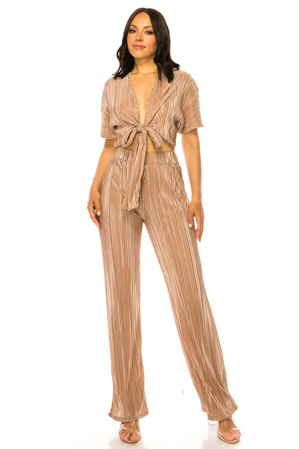 Pleated Pants Set