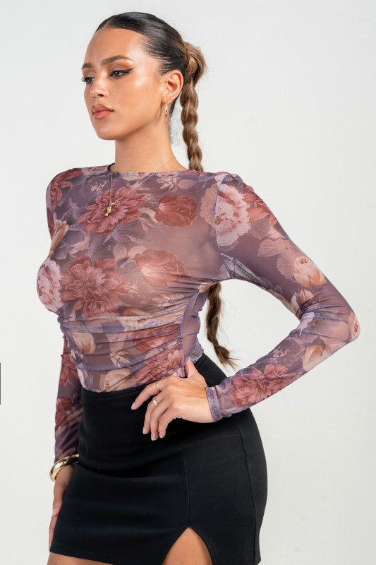 Floral Mesh Bodysuit