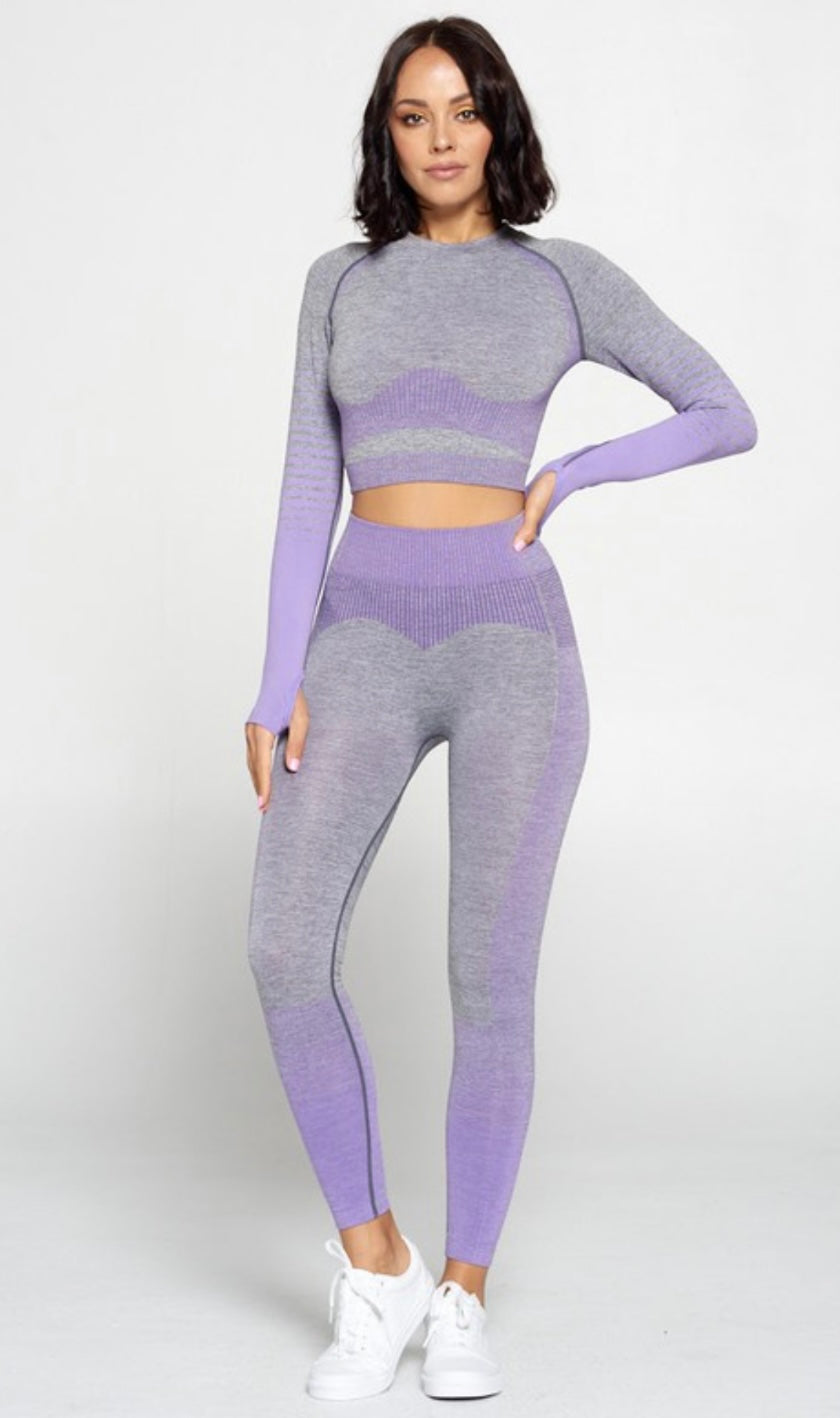 Yoga Sports Top and Seamless Leggings