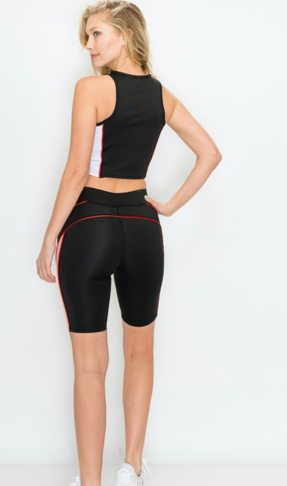 Color Block Crop Top and Biker Short
