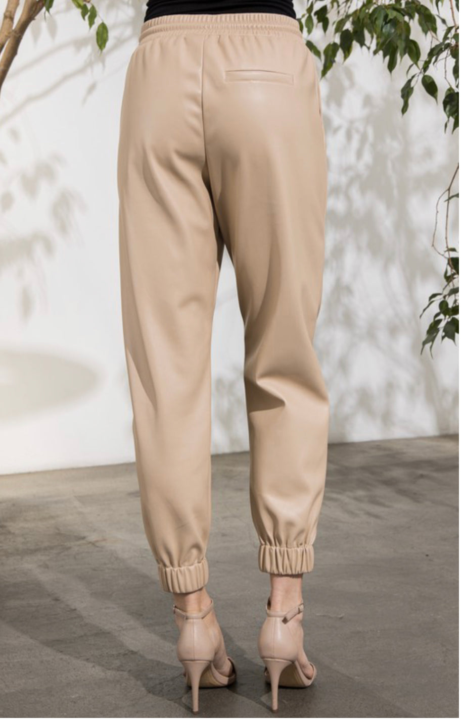 Faux Leather Joggers