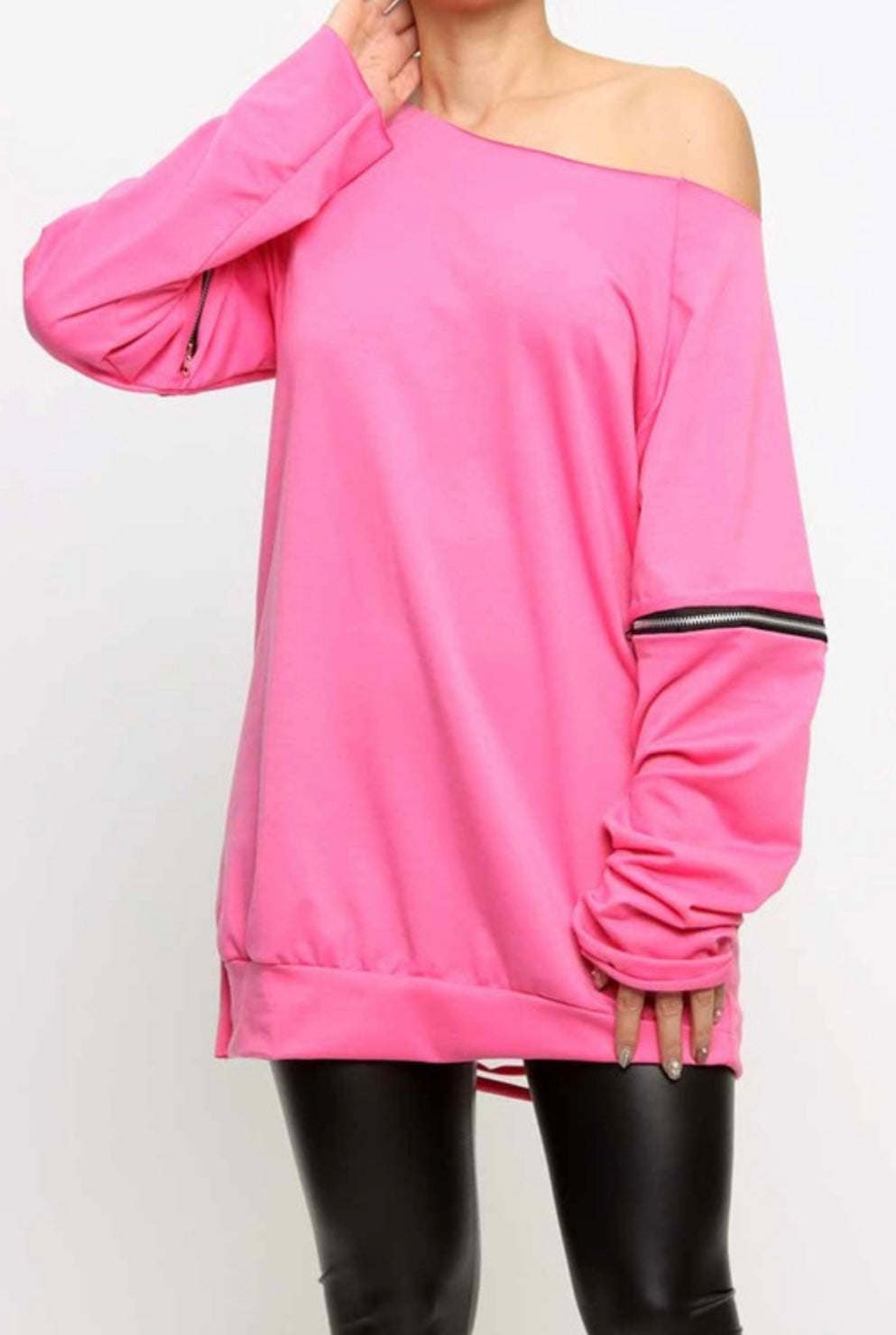Zipper Sleeve Sweatshirt
