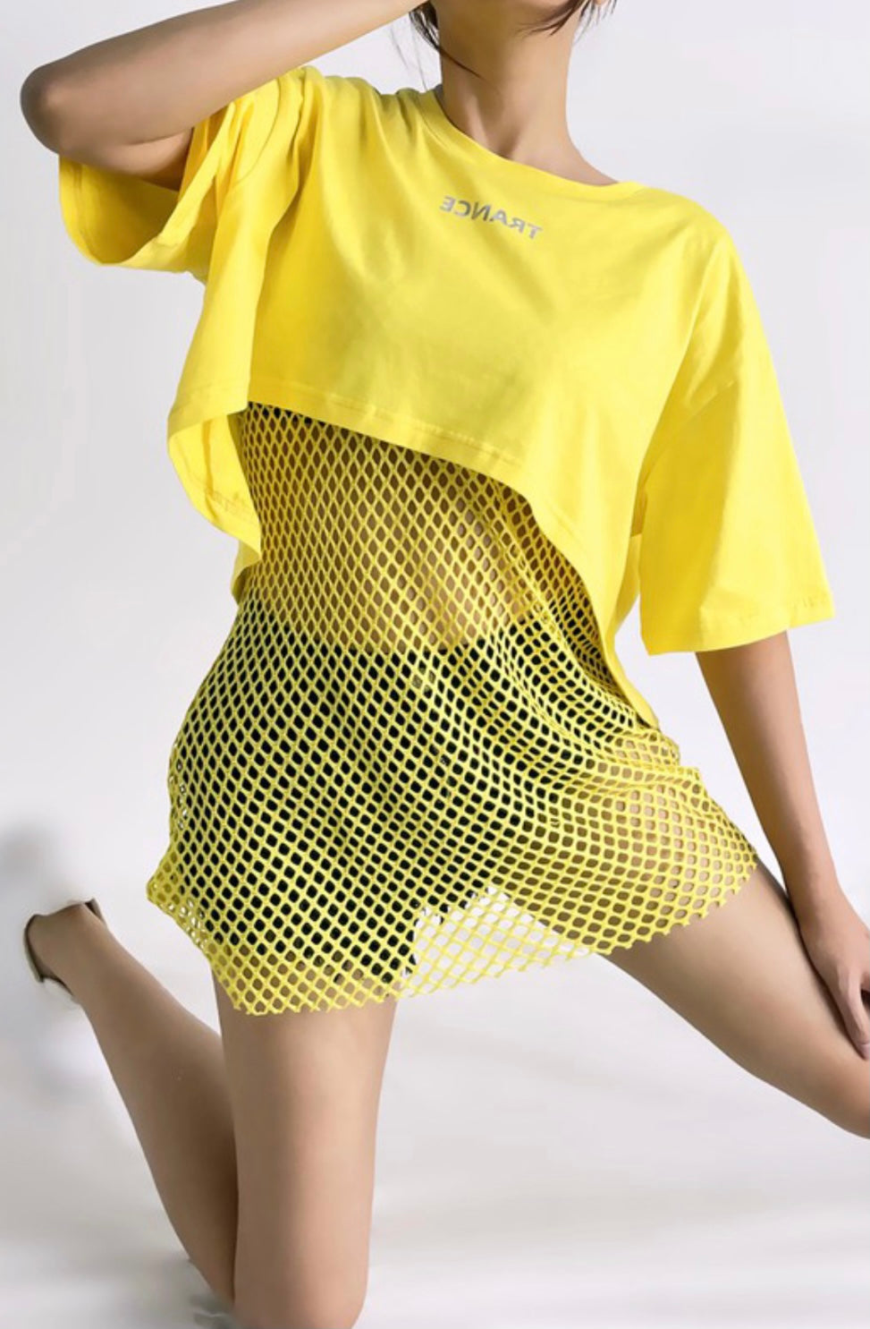 Two Piece Crop Top Fishnet