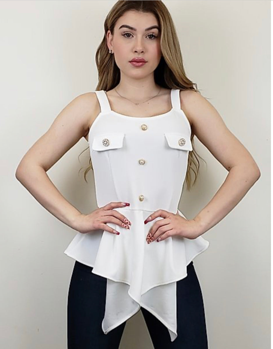 Pearl Button Detailed Tank