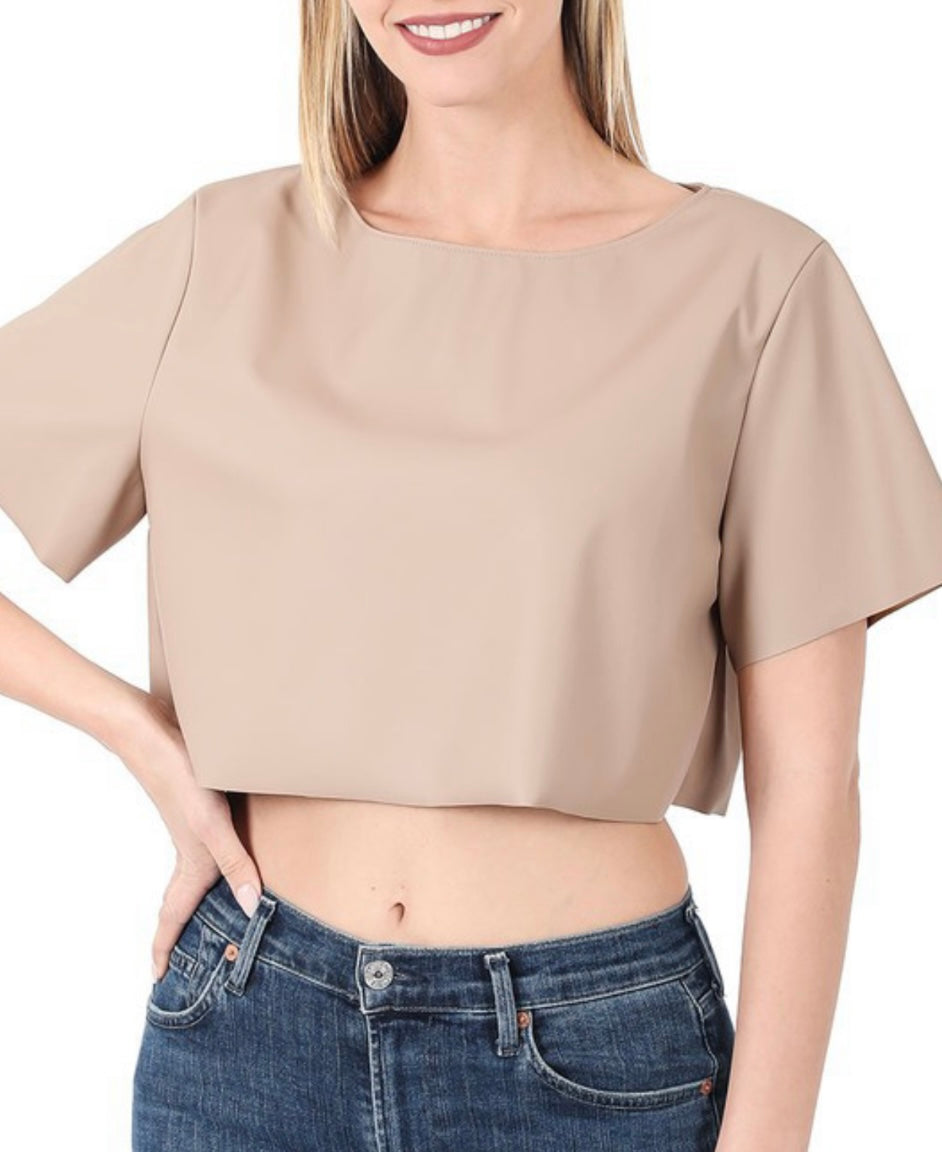 Vegan Leather Crop Top