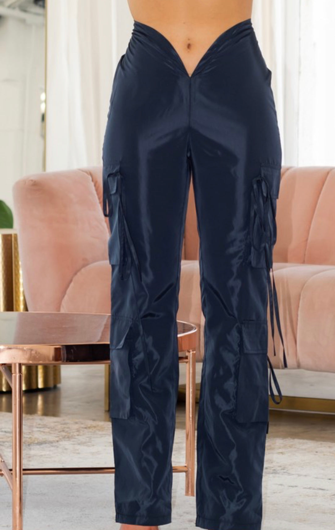 Satin Cargo Pants