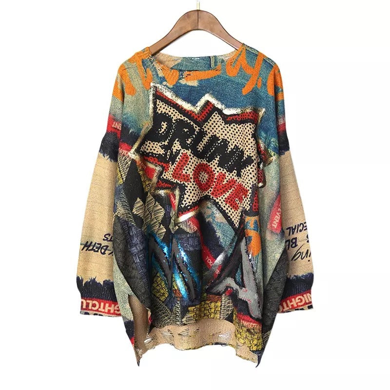 Graphic Pullover Sweater