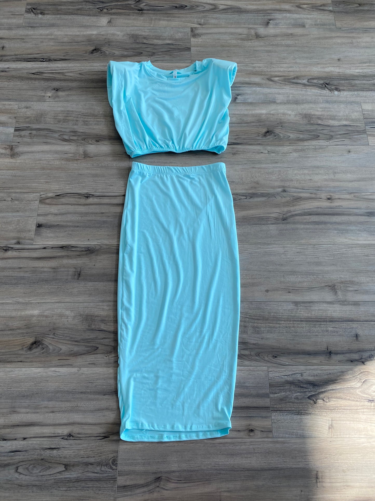 Sleeveless Crop Top and Midi Skirt Set