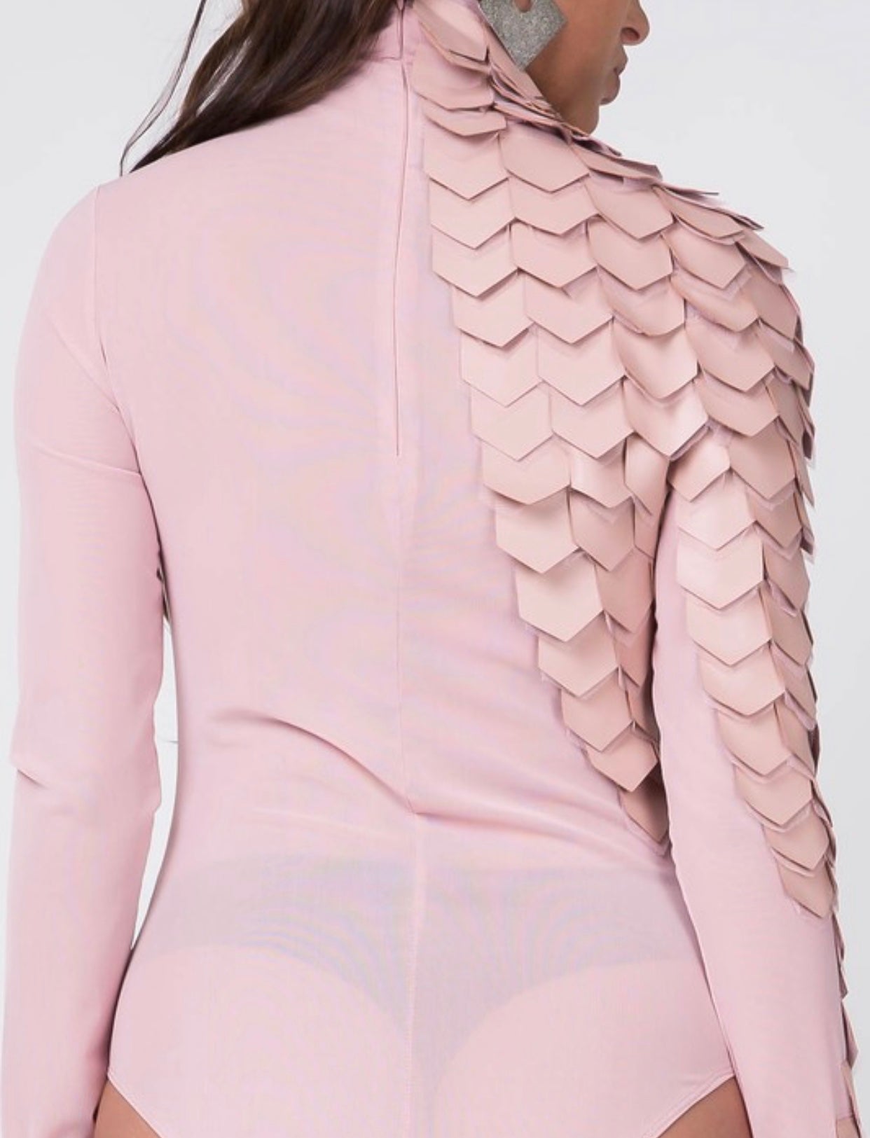 Leather Scales Mesh Bodysuit