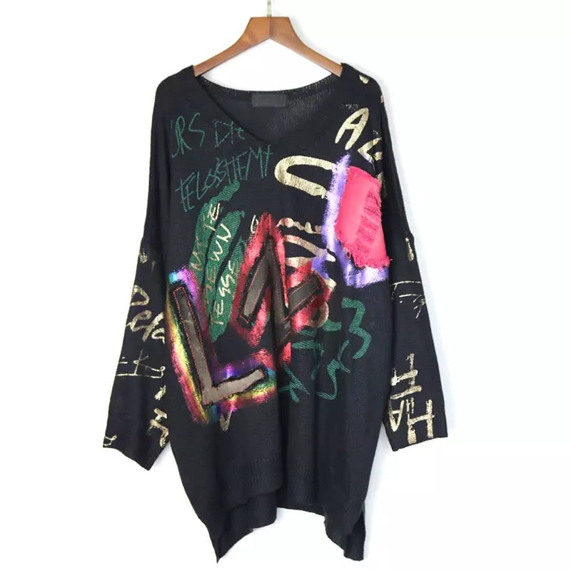 Graphic Pullover Sweater