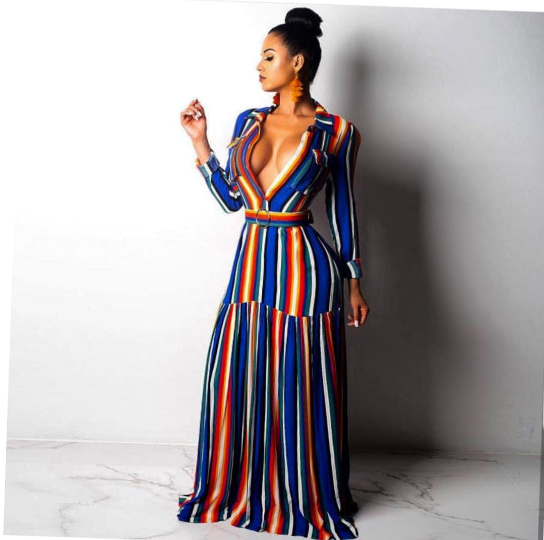 Long Sleeve Striped Dress
