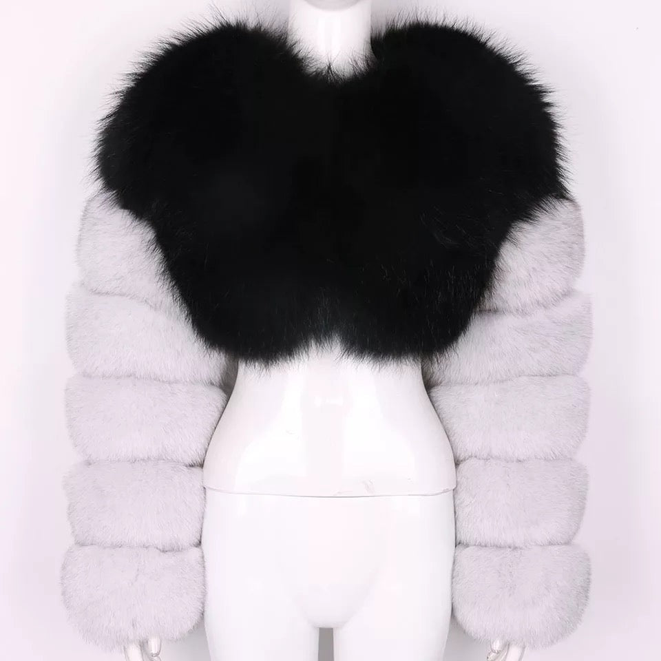 Crop Fur Bomber
