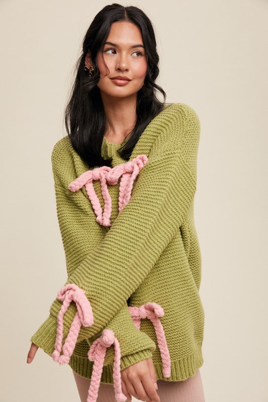 Chunky Knit Bow Sweater