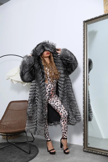 Emma Hooded Fox Coat