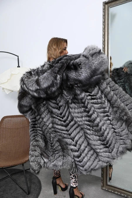 Emma Hooded Fox Coat