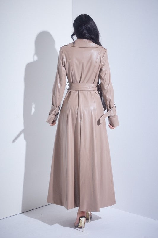 Vegan Leather Trench And Skirt