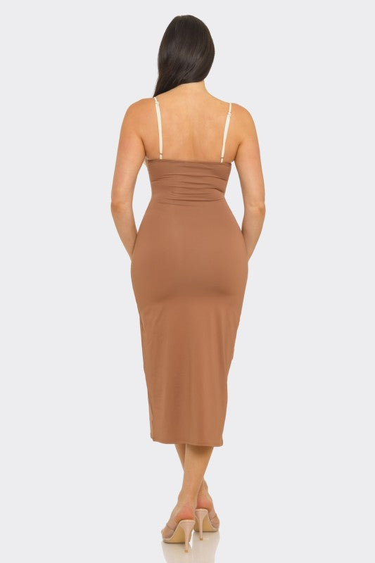 Jewel Trim Cut Out Midi Dress