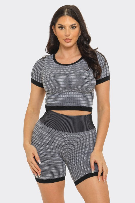 Seamless Crop Top & Short Set