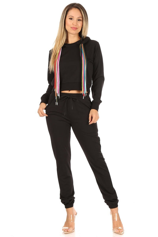 Multi Colored String Hoodie With Joggers