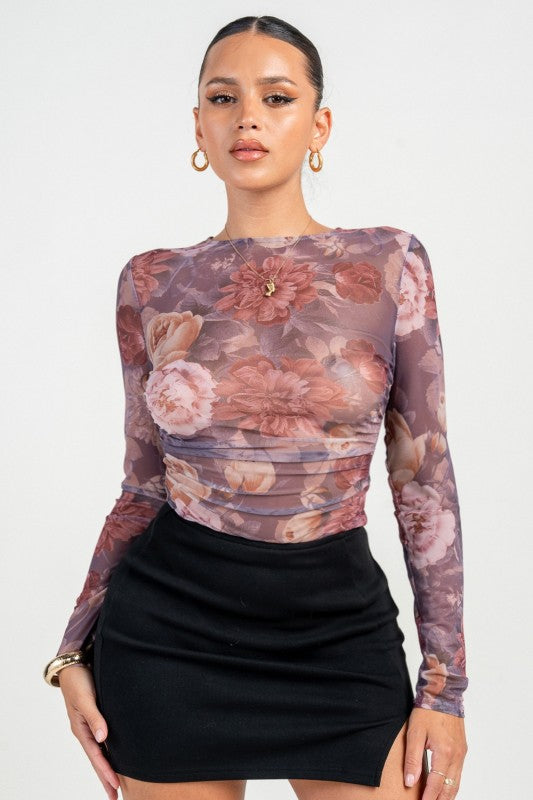 Floral Mesh Bodysuit