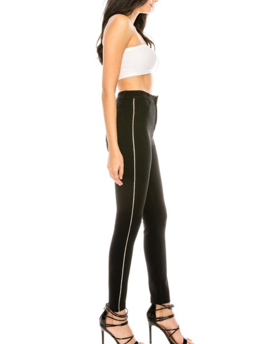 Rhinestone Side Striped Pants