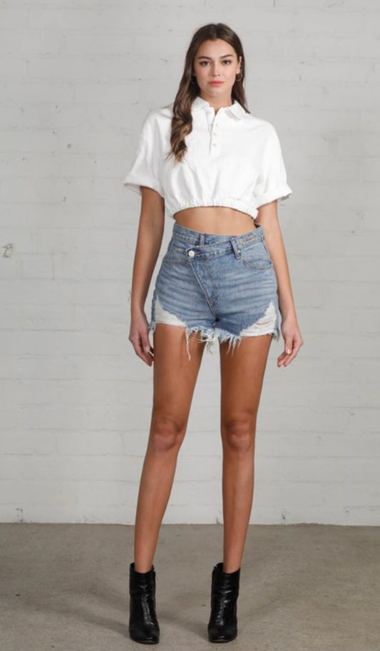 Crossover Distressed Shorts