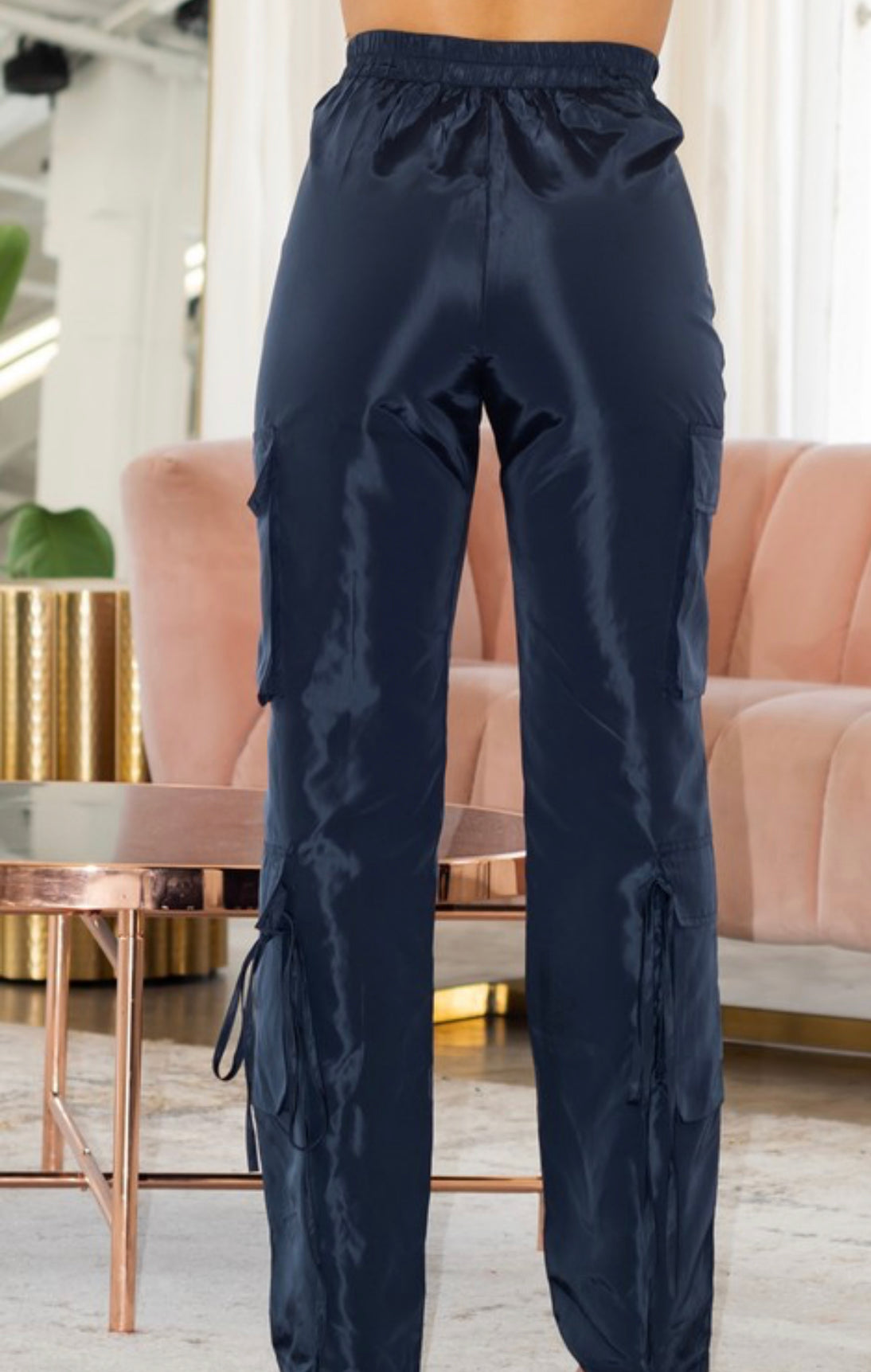 Satin Cargo Pants
