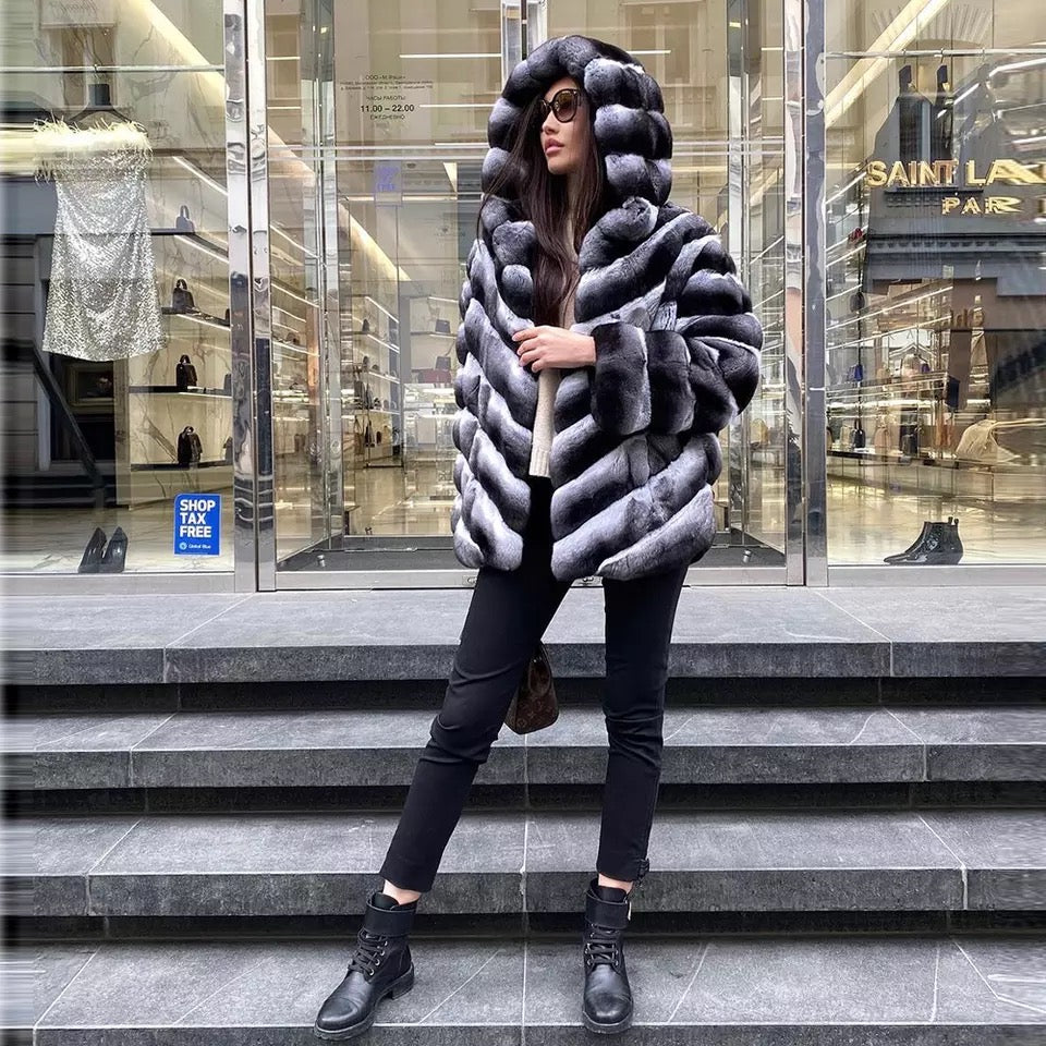 Hooded Chinchilla Color Natural Fur