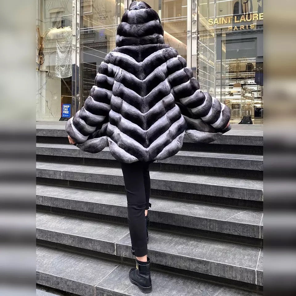 Hooded Chinchilla Color Natural Fur